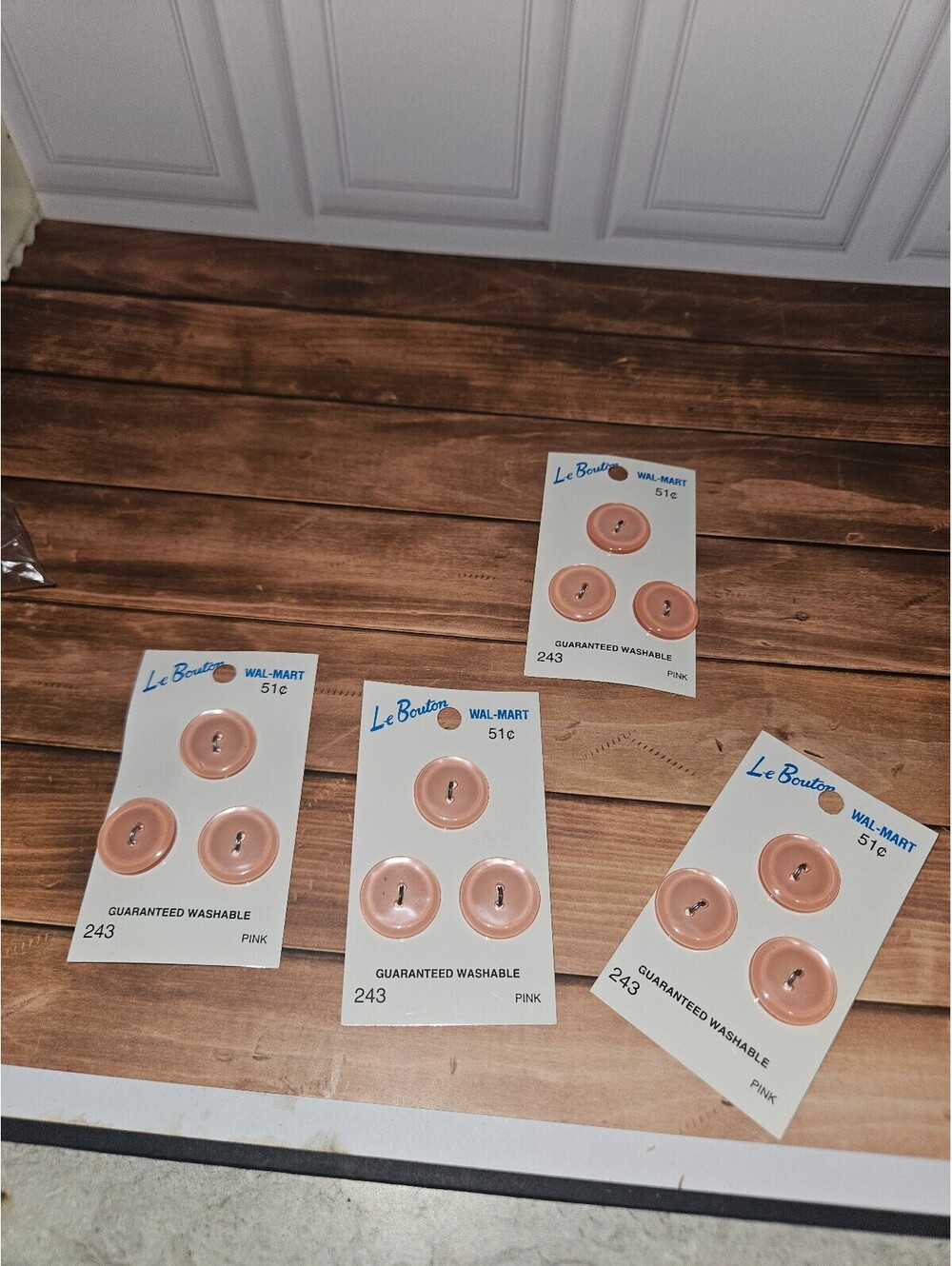 Vintage Le Bouton Pink Buttons Card Set from Walmart